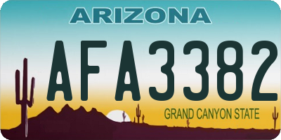 AZ license plate AFA3382