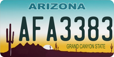 AZ license plate AFA3383