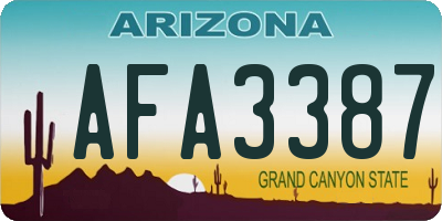 AZ license plate AFA3387