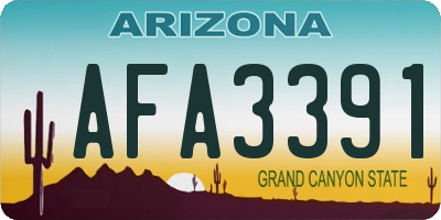 AZ license plate AFA3391