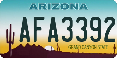 AZ license plate AFA3392