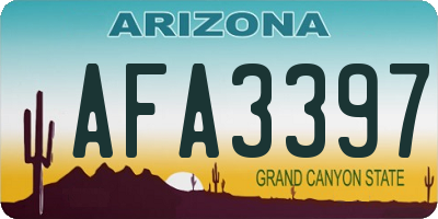 AZ license plate AFA3397