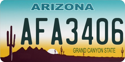 AZ license plate AFA3406