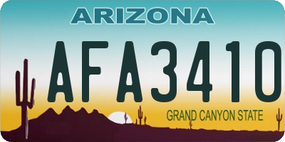 AZ license plate AFA3410