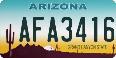 AZ license plate AFA3416