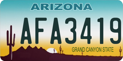 AZ license plate AFA3419