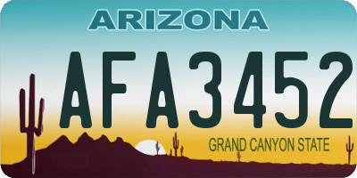 AZ license plate AFA3452
