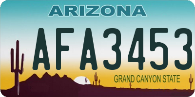 AZ license plate AFA3453