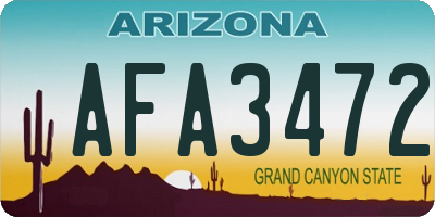 AZ license plate AFA3472