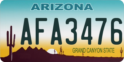AZ license plate AFA3476