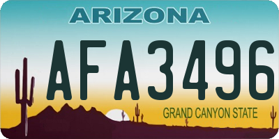 AZ license plate AFA3496
