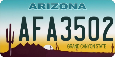 AZ license plate AFA3502