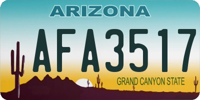 AZ license plate AFA3517