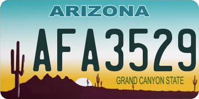 AZ license plate AFA3529