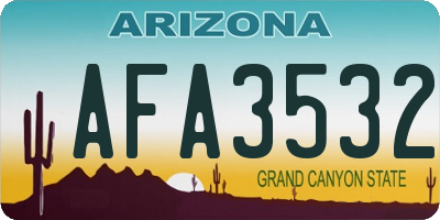 AZ license plate AFA3532