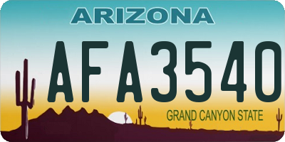 AZ license plate AFA3540