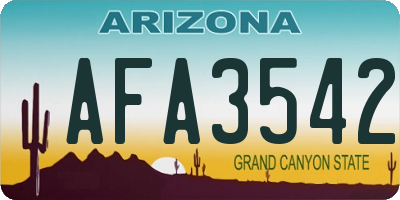 AZ license plate AFA3542