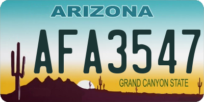 AZ license plate AFA3547