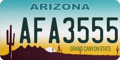 AZ license plate AFA3555