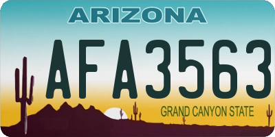 AZ license plate AFA3563