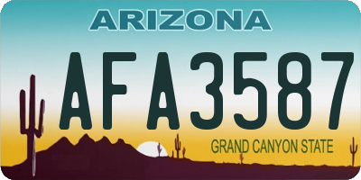 AZ license plate AFA3587