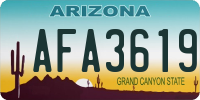 AZ license plate AFA3619