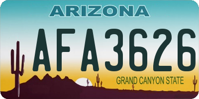 AZ license plate AFA3626