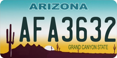 AZ license plate AFA3632