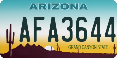 AZ license plate AFA3644