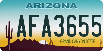 AZ license plate AFA3655