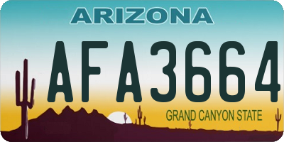 AZ license plate AFA3664