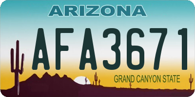 AZ license plate AFA3671