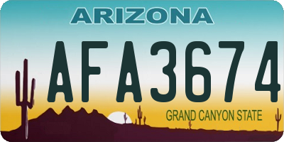AZ license plate AFA3674