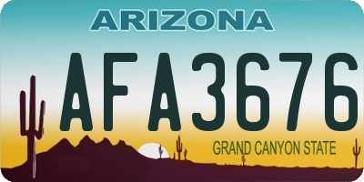 AZ license plate AFA3676