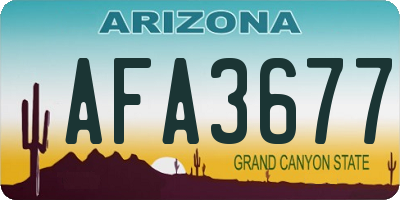 AZ license plate AFA3677