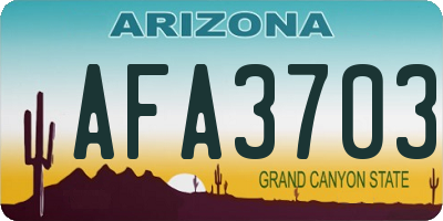 AZ license plate AFA3703