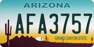 AZ license plate AFA3757