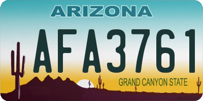 AZ license plate AFA3761