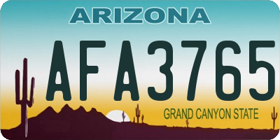 AZ license plate AFA3765