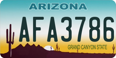 AZ license plate AFA3786