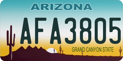 AZ license plate AFA3805