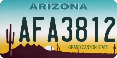 AZ license plate AFA3812