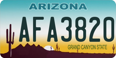 AZ license plate AFA3820