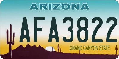 AZ license plate AFA3822