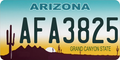 AZ license plate AFA3825