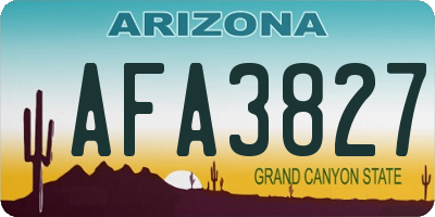 AZ license plate AFA3827