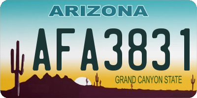 AZ license plate AFA3831