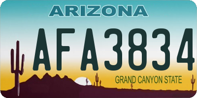 AZ license plate AFA3834