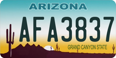 AZ license plate AFA3837
