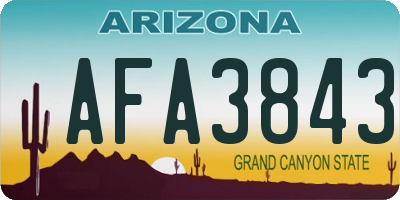 AZ license plate AFA3843